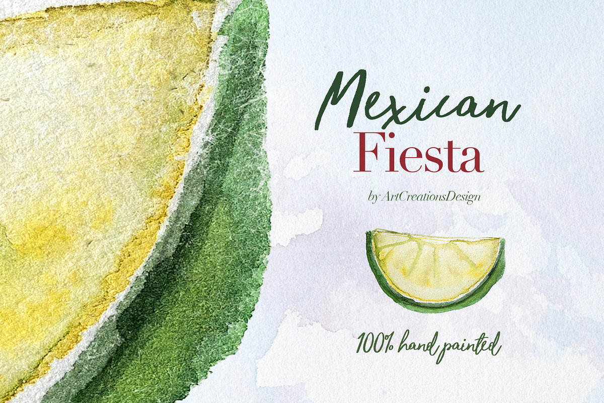 Hand Painted Mexican Fiesta Clipart, a Food Illustration by ArtCreationsDesign (Photo 10 of 10)