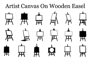 Artist Canvas On Wooden Easel Icon, an Icon by Gfx_Store