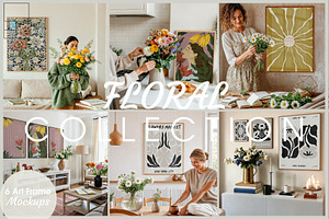 6 Floral Poster Mockups Bundle