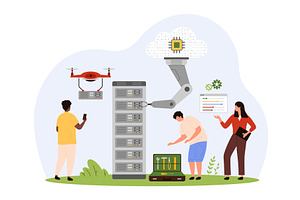 Cloud infrastructure for digital, a Technology Illustration by Flashvector