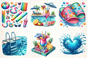 Summer Pool Party Clipart, an Illustration by DreamCafeArt (Thumbnail 4 of 4)