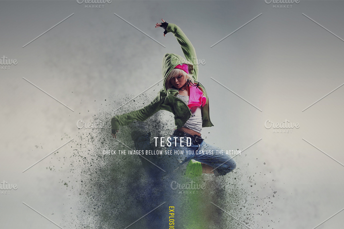 Dust Caos Explosion Effect, an Action Add-On by MockupSpace (Photo 6 of 7)