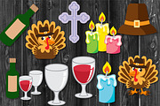 Thanksgiving Clipart Set No Outline, a Seasonal Illustration by V Design Creator (Thumbnail 5 of 8)