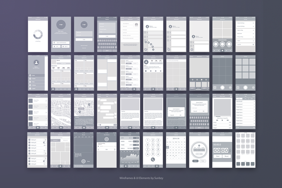 Wireframe & UI Elements, a Wireframe Template by Sunbzy (Photo 2 of 3)
