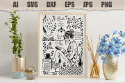 Stencil Reading Woman Book Lover, a Person Illustration by MARYCRAFTIRIA (Thumbnail 3 of 3)
