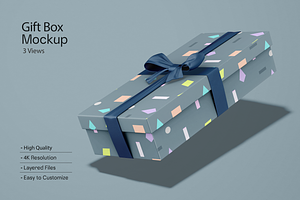 Rectangle Gift Box Mockup