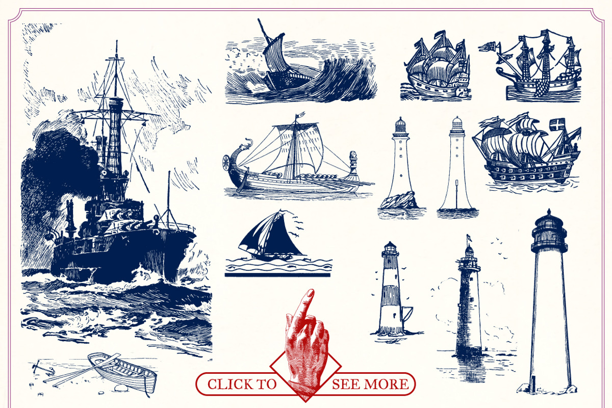 Vintage Nautical Illustrations, a Technology Illustration by Mr Vintage (Photo 4 of 8)