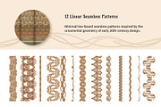 Art Nouveau Linear Seamless Patterns, a Pattern Graphic by Elen-Lane (Thumbnail 2 of 4)