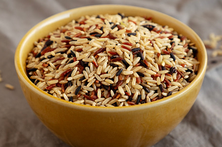 Organic Dry Asian Wild Rice in a Bowl, side view., a Food & Drink Photo by LiudmylaChuhunova