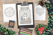 Christmas coloring pages., an Object Graphic by Fairy dreams (Thumbnail 5 of 5)