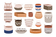 Modern wicker woven baskets set, an Object Illustration by Good Studio (Thumbnail 1 of 7)