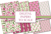 Indian Floral Boho Patterns - Pink, a Pattern Graphic by RachelStudio (Thumbnail 5 of 8)