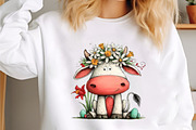 Whimsical Easter Cow Clipart, an Illustration by designcity5 (Thumbnail 4 of 5)