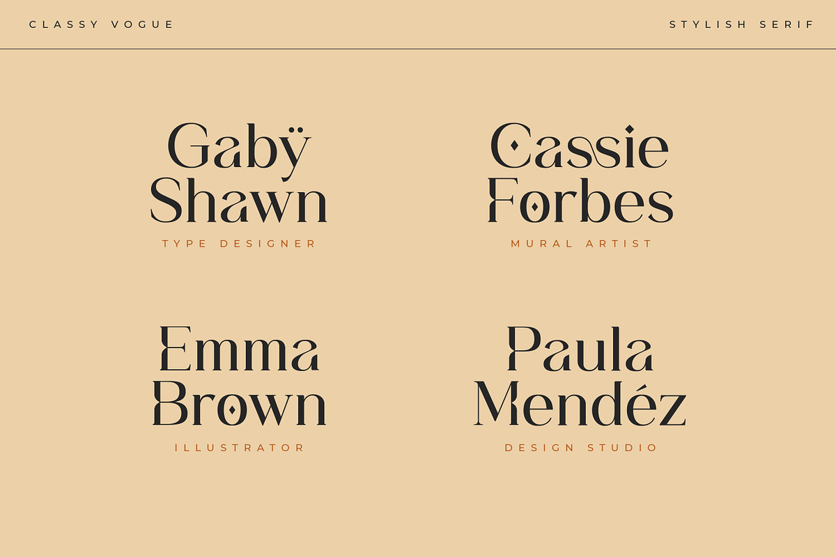 Classy Vogue - Stylish Serif, a Serif Font by Variatype (Photo 8 of 16)