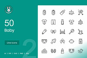 50 Baby Line Icons, an Icon by IconBunny (Thumbnail 1 of 2)