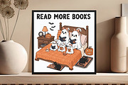 Read More Books, Ghost with Bow & Bo, an Illustration by DreamCafeArt (Thumbnail 5 of 7)