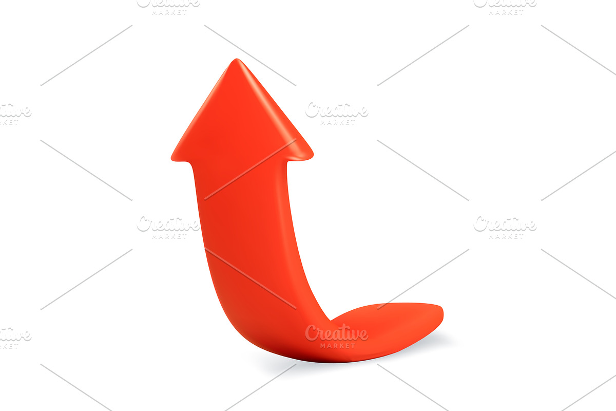 3d Upward Arrow Symbolizing Growth, a Finance Illustration by ModVector