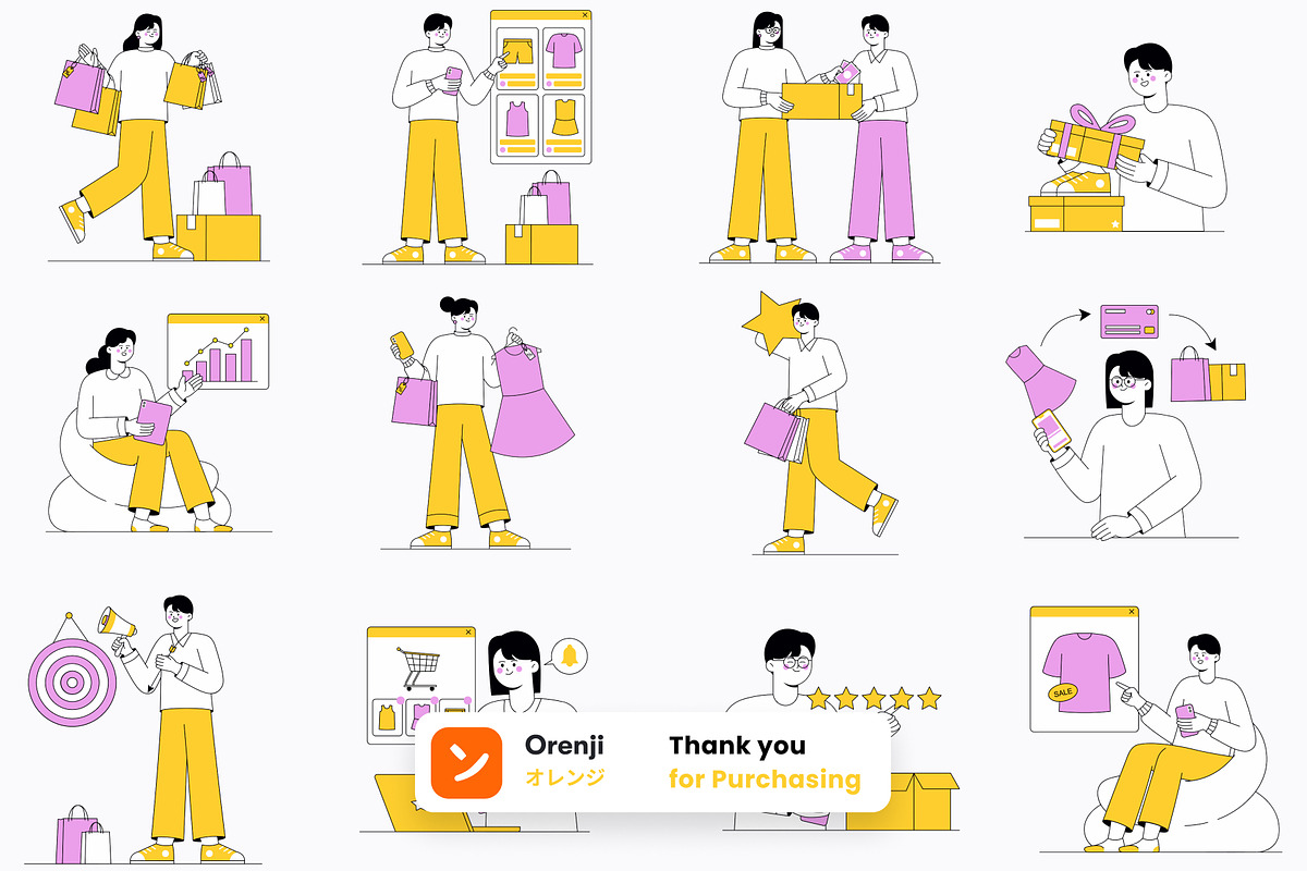 Shopping Illustration Pack, a Technology Illustration by orenjidesign (Photo 8 of 8)