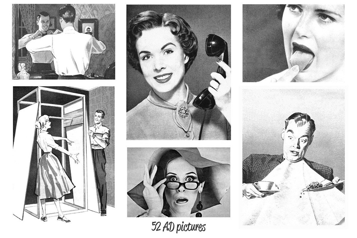 50s ADS Templates + Collage Cutouts, a Background Graphic by Pulpixel Design (Photo 4 of 15)