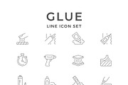 Set line icons of glue, an Outline Icon by motorama (Thumbnail 1 of 2)