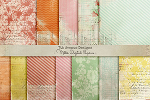 Millie Digital Papers, a Pattern Graphic by 7th Avenue Designs