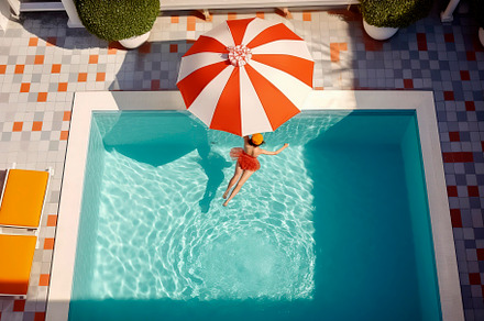 Girl in the pool from above, a Person Photo by huertas19