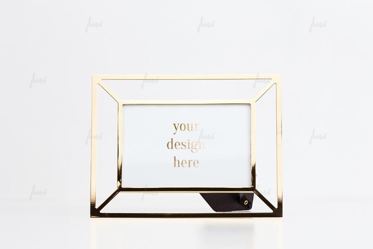 Golden frame photo-based mockup, a Print Template by JustLikeMyDesktop (Photo 1 of 2)
