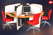 Office Furniture Interior Decoration, a Furniture 3D Model by multimedia4ds (Thumbnail 4 of 10)