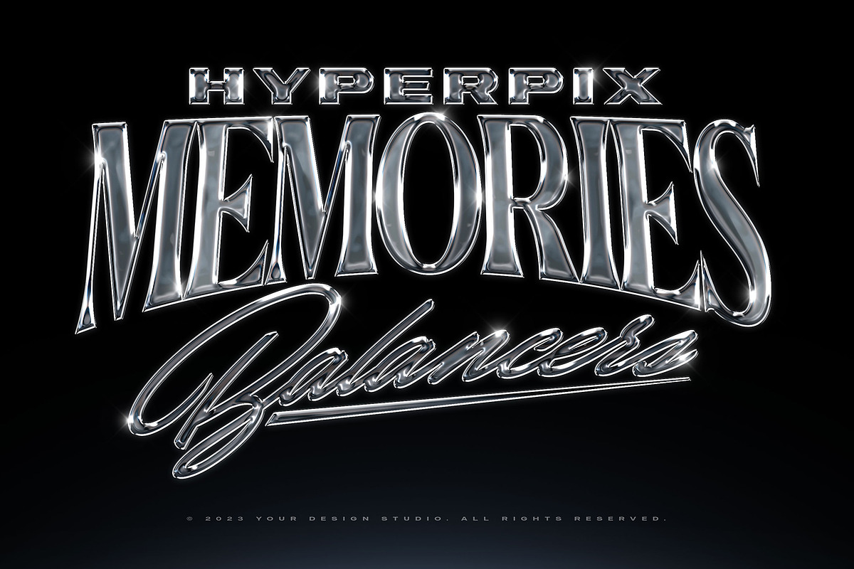 Chrome Text Effects Bundle 02, a Layer Style Add-On by Hyperpix Productions (Photo 40 of 48)