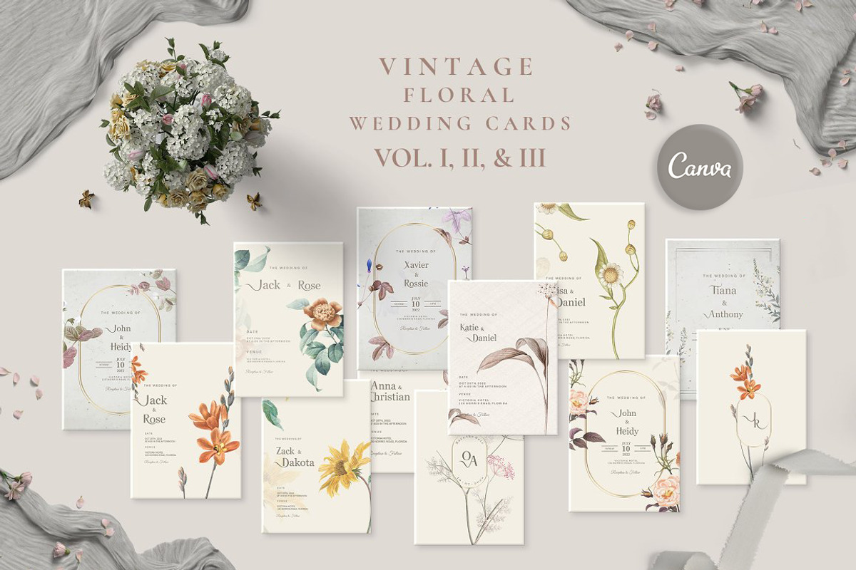 48 Vintage Wedding Cards Collection, an Invitation Template by EvitePapery (Photo 1 of 10)