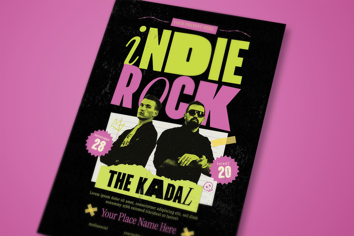 Indie Rock Music Festival Flyer, a Flyer Template by megarez (Photo 2 of 3)