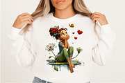Whimsical Valentine Girl Clipart Png, an Illustration by Craft Nest (Thumbnail 8 of 11)
