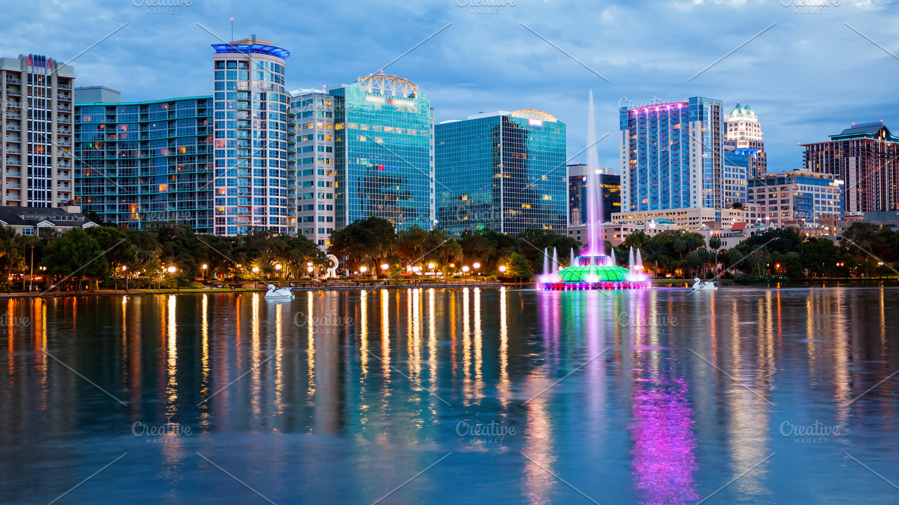 Orlando, Florida City Skyline, a Photo by CrackerClips Stock Media