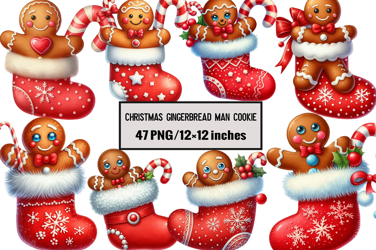 Christmas Gingerbread Man Cookie, an Illustration by Design Market (Photo 1 of 4)