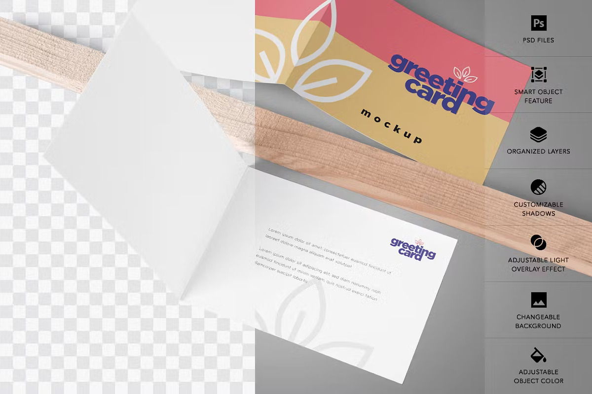 Greeting Card Mockup, a Books & Magazine Mockup by GearShift (Photo 4 of 6)