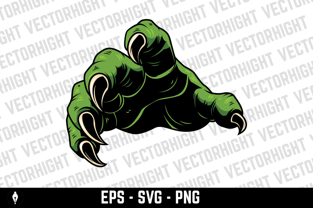 Monster hand with claws. Vector svg, an Animal Illustration by Vectorhight