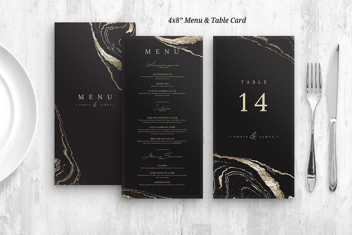 Black & Gold Wedding Templates, an Invitation Template by BrandPacks (Photo 6 of 6)