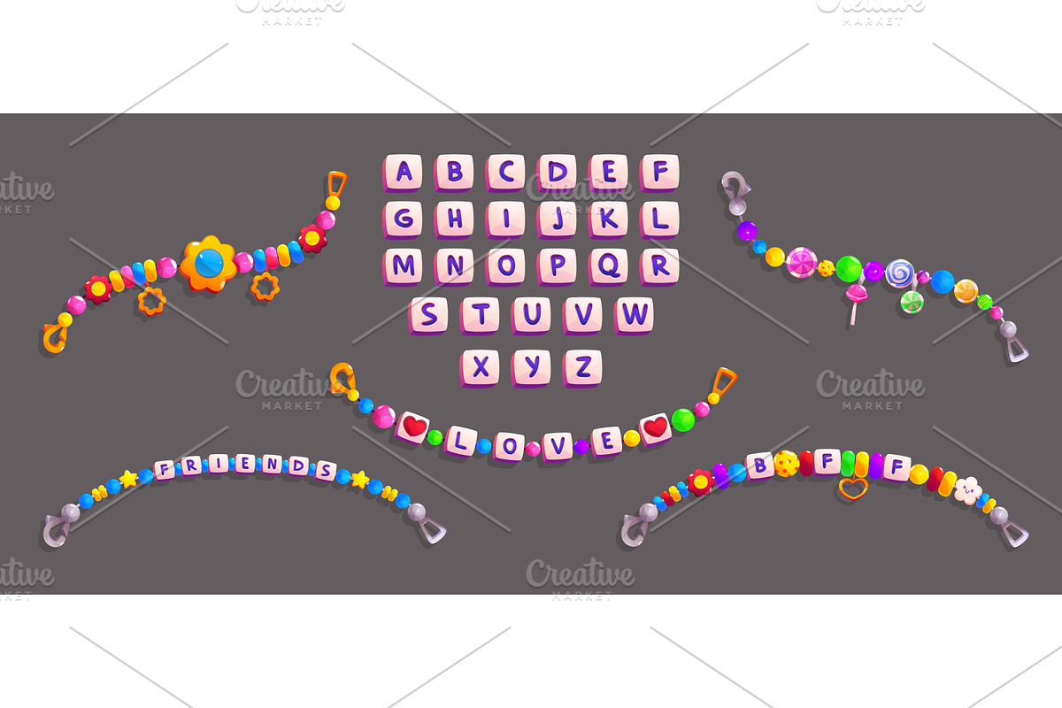 Colorful friendship bracelets made, an Object Illustration by art PVP - market