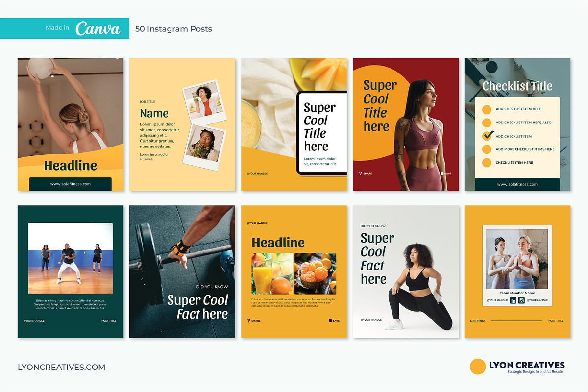 50 Bold Canva Instagram Templates, a Templates & Theme by LyonCreatives (Photo 4 of 7)