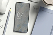 Smartphone with Office Items Mockup, an Advertising Mockup by skybluecreative (Thumbnail 2 of 3)