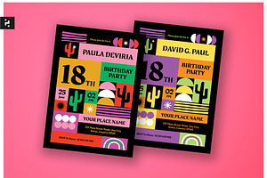 Abstract Shape Birthday Invitation, a Card Template by Neermana