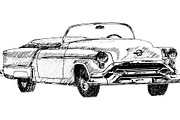 Classic American Vintage Car Drawing, an Illustration by Doggy Days (Thumbnail 9 of 9)