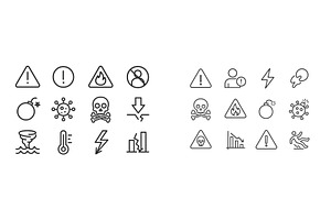 Warning icons representing various, an Object Illustration by ZinetroN