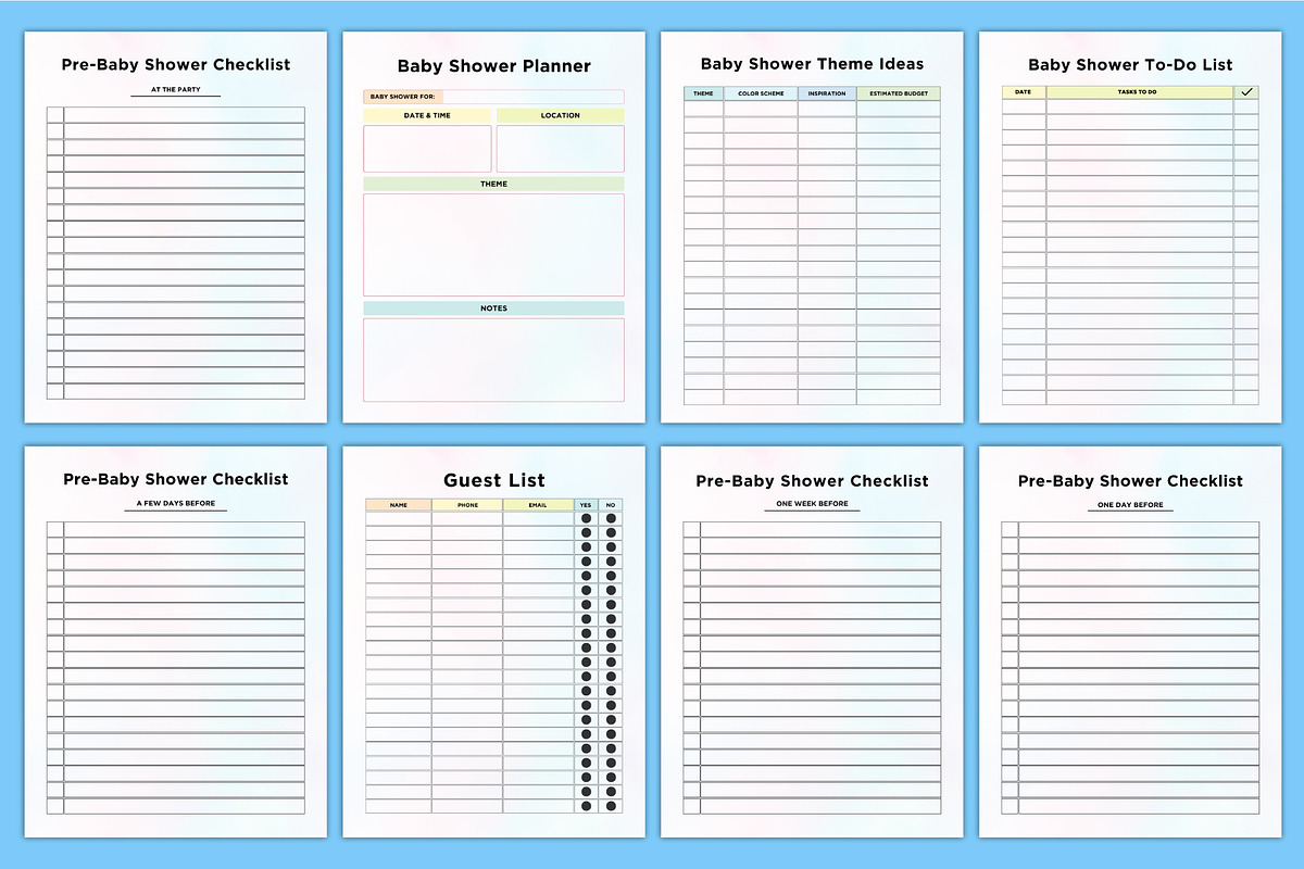 2025-26 Baby Shower Planner Canva, a Stationery Template by Designmela01 (Photo 5 of 8)