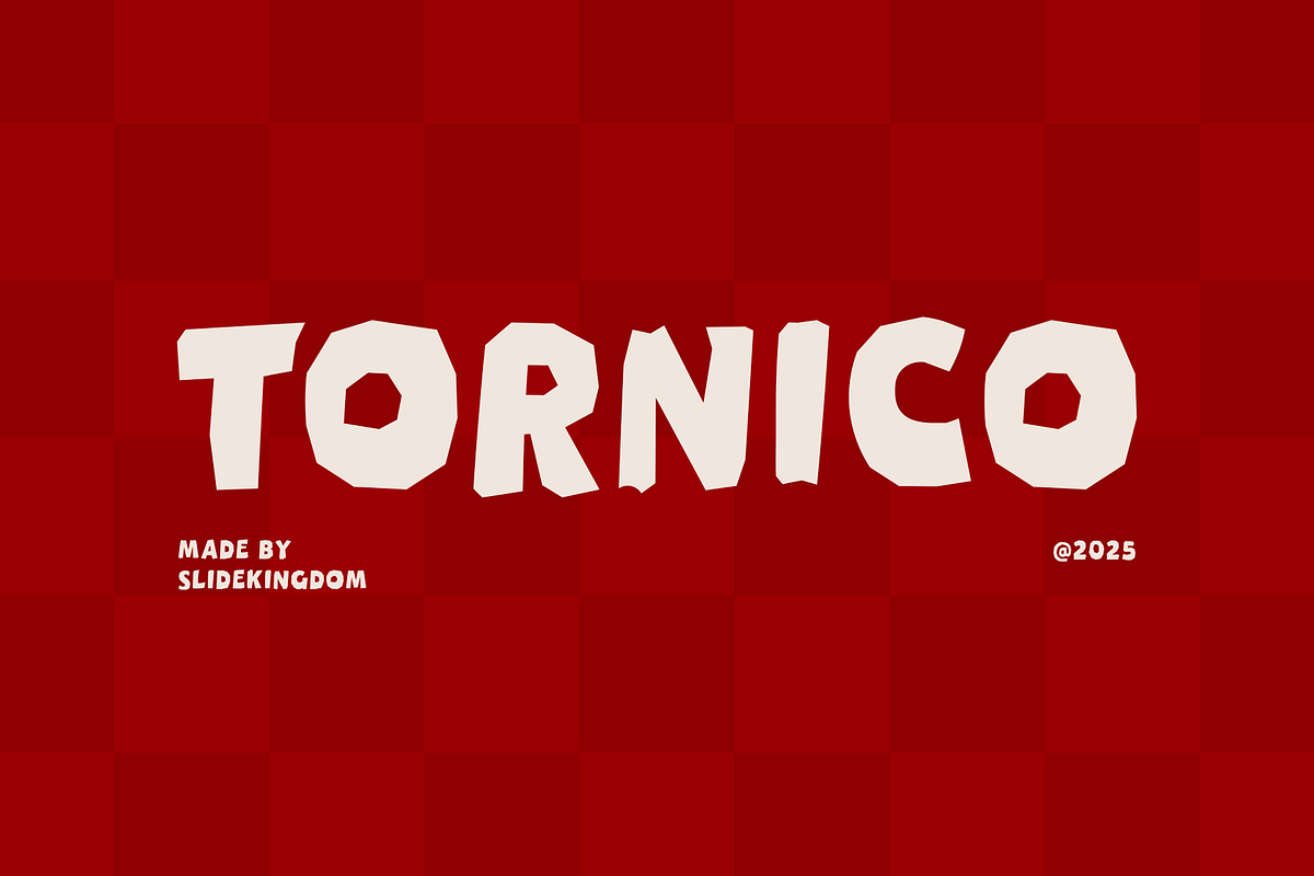Tornico – Bold Playful Display Font, a Font by Studio Moara (Photo 1 of 8)
