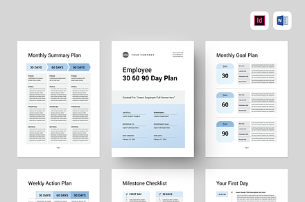 Employee 30 60 90 Day Plan, a Stationery Template by Leaflove