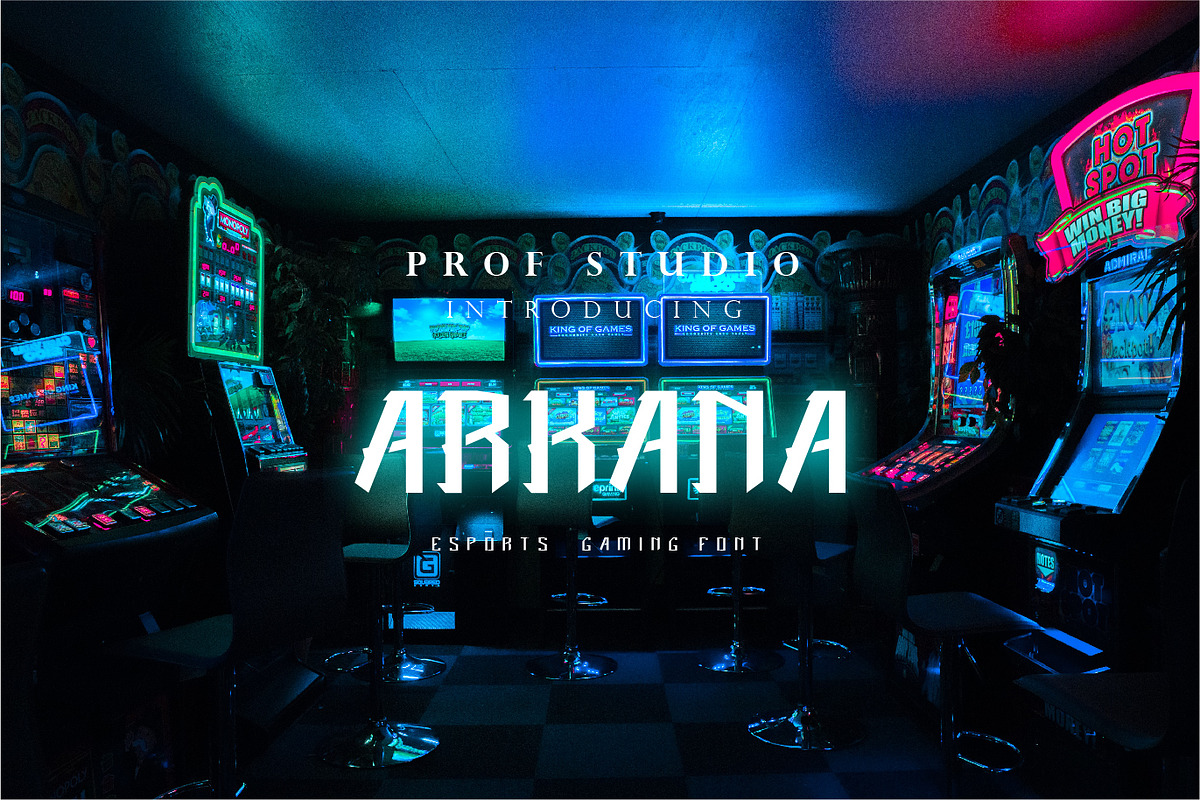 Arkana - Esports Gaming Font, a Serif Font by PROF STUDIO (Photo 1 of 3)