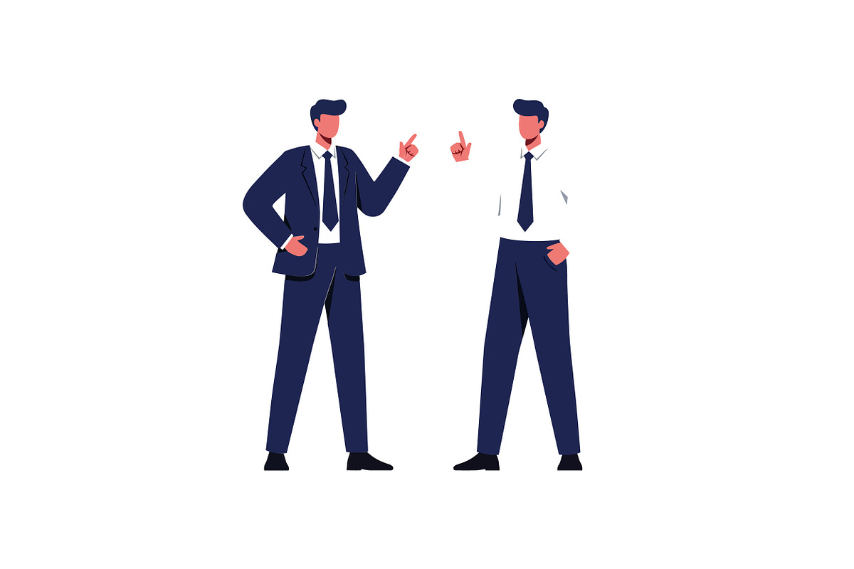 Two business professionals engaged i, an Illustration by designvectx