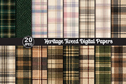 Heritage Tweed Digital Papers, a Pattern Graphic by Black Bird Studio (Thumbnail 1 of 6)