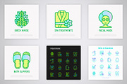 Spa and Sauna | 16 Thin Line Icons, an Outline Icon by Alex Blogoodf (Thumbnail 7 of 11)